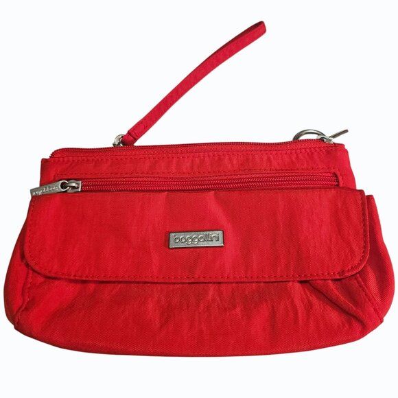 Baggallini Red Crossbody / Wristlet /  Detachable Strap Pockets - Picture 6 of 16
